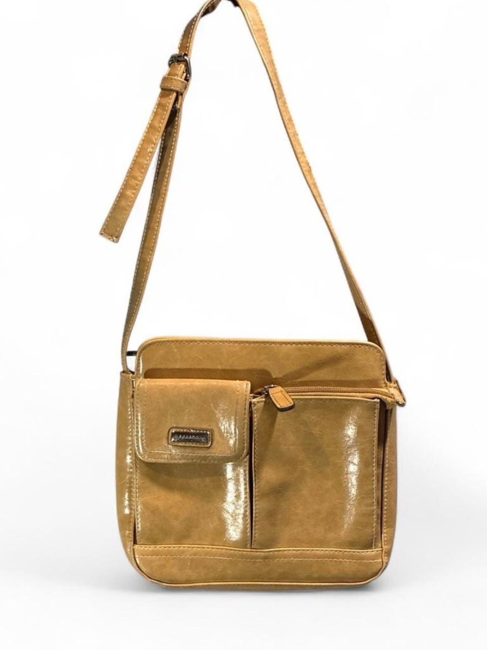 Rosetti Tan Leather Messenger Crossbody Bag